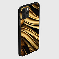 Чехол для iPhone 12 Pro Max Золотая объемная абстракция, цвет: 3D-черный — фото 2