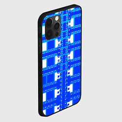 Чехол для iPhone 12 Pro Max Синие и белые квадраты, цвет: 3D-черный — фото 2