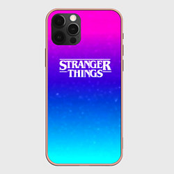 Чехол iPhone 12 Pro Max Stranger Things gradient colors