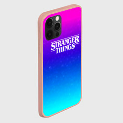 Чехол для iPhone 12 Pro Max Stranger Things gradient colors, цвет: 3D-светло-розовый — фото 2