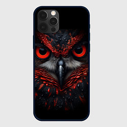 Чехол для iPhone 12 Pro Max Красная сова, цвет: 3D-черный