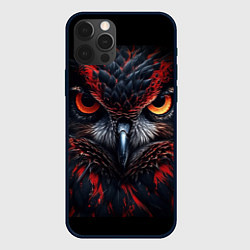 Чехол для iPhone 12 Pro Max Черная сова с красными глазами, цвет: 3D-черный