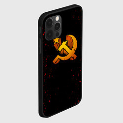Чехол для iPhone 12 Pro Max Серп и молот СССР краски, цвет: 3D-черный — фото 2