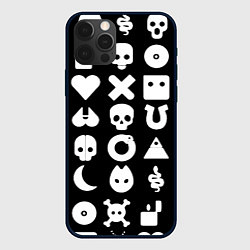 Чехол для iPhone 12 Pro Max Любовь смерть и роботы паттерн, цвет: 3D-черный