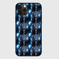 Чехол iPhone 12 Pro Max Кибернетическая броня синяя