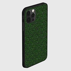 Чехол для iPhone 12 Pro Max Тёмно-зелёный паттерн, цвет: 3D-черный — фото 2