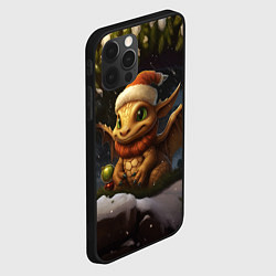 Чехол для iPhone 12 Pro Max Дракон и новогодняя елка, цвет: 3D-черный — фото 2