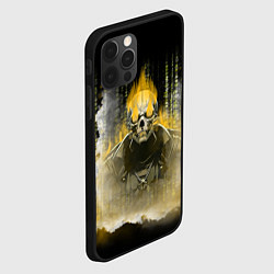 Чехол для iPhone 12 Pro Max Жёлтый скелет в дыму, цвет: 3D-черный — фото 2