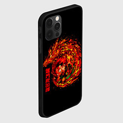 Чехол для iPhone 12 Pro Max Танджиро в огне, цвет: 3D-черный — фото 2