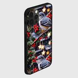 Чехол для iPhone 12 Pro Max Рождественская птица пересмешник, цвет: 3D-черный — фото 2