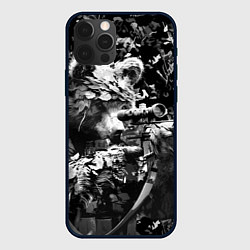 Чехол для iPhone 12 Pro Max Медведь снайпер с винтовкой, цвет: 3D-черный