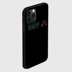 Чехол для iPhone 12 Pro Max NASA glitch color usa, цвет: 3D-черный — фото 2