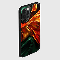 Чехол для iPhone 12 Pro Max Оранжевая и зеленый абстракция, цвет: 3D-черный — фото 2