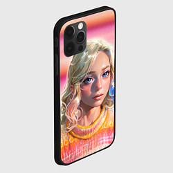 Чехол для iPhone 12 Pro Max Энид Синклер - арт и текстура розового свитера, цвет: 3D-черный — фото 2