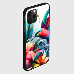 Чехол для iPhone 12 Pro Max Райская птица - тропики, цвет: 3D-черный — фото 2