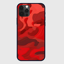 Чехол для iPhone 12 Pro Max Красный камуфляж крупный, цвет: 3D-черный