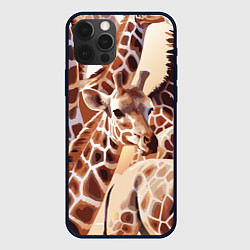 Чехол iPhone 12 Pro Max Жирафы - африканский паттерн