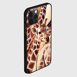 Чехол для iPhone 12 Pro Max Жирафы - африканский паттерн, цвет: 3D-черный — фото 2