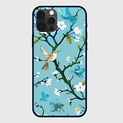 Чехол iPhone 12 Pro Max Колибри ветка цветущего сада