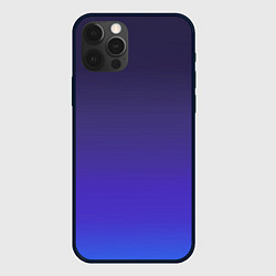 Чехол для iPhone 12 Pro Max Градиент тёмно фиолетовый синий, цвет: 3D-черный