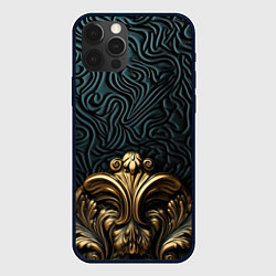 Чехол iPhone 12 Pro Max Объемная лепнина на темном фоне