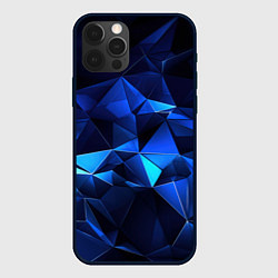 Чехол для iPhone 12 Pro Max Синие мелкие осколки калейдоскоп, цвет: 3D-черный