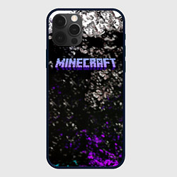Чехол для iPhone 12 Pro Max Minecraft брызги красок неон, цвет: 3D-черный