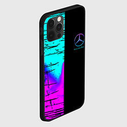 Чехол для iPhone 12 Pro Max Mercedes benz неон текстура, цвет: 3D-черный — фото 2