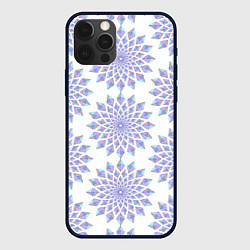 Чехол для iPhone 12 Pro Max Криптовалюта Эфириум паттерн по кругу на белом, цвет: 3D-черный