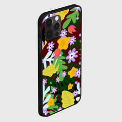 Чехол для iPhone 12 Pro Max Гавайская цветочная расцветка, цвет: 3D-черный — фото 2