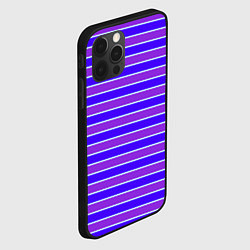 Чехол для iPhone 12 Pro Max Неоновые полосы фиолетовые и синие, цвет: 3D-черный — фото 2