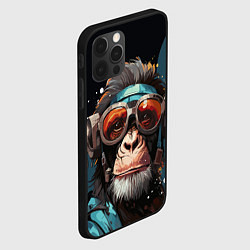 Чехол для iPhone 12 Pro Max Крутая обезьяна в очках, цвет: 3D-черный — фото 2