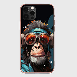 Чехол для iPhone 12 Pro Max Крутая обезьяна в очках, цвет: 3D-светло-розовый