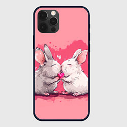 Чехол iPhone 12 Pro Max Милые влюбленные кролики