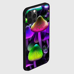 Чехол для iPhone 12 Pro Max Люминесцентные грибы, цвет: 3D-черный — фото 2