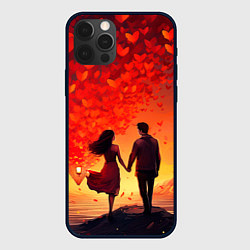 Чехол для iPhone 12 Pro Max Влюбленная пара в день святого Валентина, цвет: 3D-черный