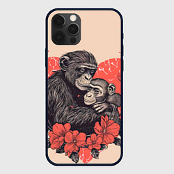 Чехол iPhone 12 Pro Max Влюбленные обезьяны 14 февраля