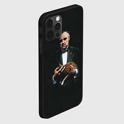 Чехол для iPhone 12 Pro Max Крестный отец и кот, цвет: 3D-черный — фото 2