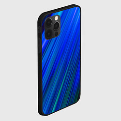 Чехол для iPhone 12 Pro Max Неоновые синии линии, цвет: 3D-черный — фото 2
