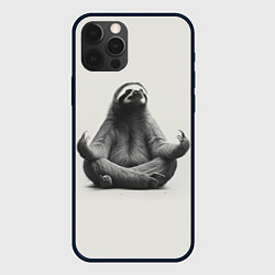 Чехол для iPhone 12 Pro Max Ленивиц в позе лотоса, цвет: 3D-черный