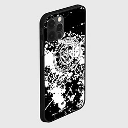 Чехол для iPhone 12 Pro Max Manchester City краски чёрно белые, цвет: 3D-черный — фото 2