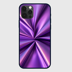 Чехол iPhone 12 Pro Max Металлический фиолетовый атлас ткань