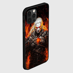 Чехол для iPhone 12 Pro Max Ведьмак и пламя, цвет: 3D-черный — фото 2