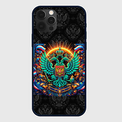 Чехол для iPhone 12 Pro Max Абстрактные герб России, цвет: 3D-черный