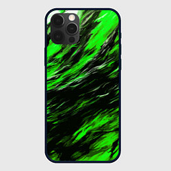 Чехол iPhone 12 Pro Max Чёрная и зелёная буря