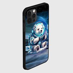 Чехол для iPhone 12 Pro Max Белый медвежонок кибер геймер, цвет: 3D-черный — фото 2