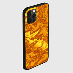 Чехол для iPhone 12 Pro Max Абстракция жидкое золото, цвет: 3D-черный — фото 2