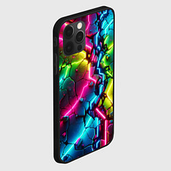 Чехол для iPhone 12 Pro Max Трещина - неон, цвет: 3D-черный — фото 2
