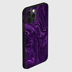 Чехол для iPhone 12 Pro Max Абстакция на темно фиолетовом, цвет: 3D-черный — фото 2