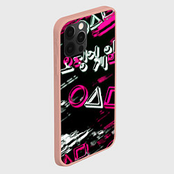 Чехол для iPhone 12 Pro Max Игра в кальмара геометрия, цвет: 3D-светло-розовый — фото 2